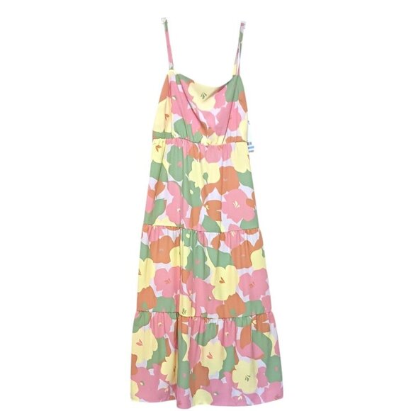 Sanctuary Babydoll Maxi Dress L Tiered Empire Waist Resort Cruise Wedding Shower - Picture 5 of 11